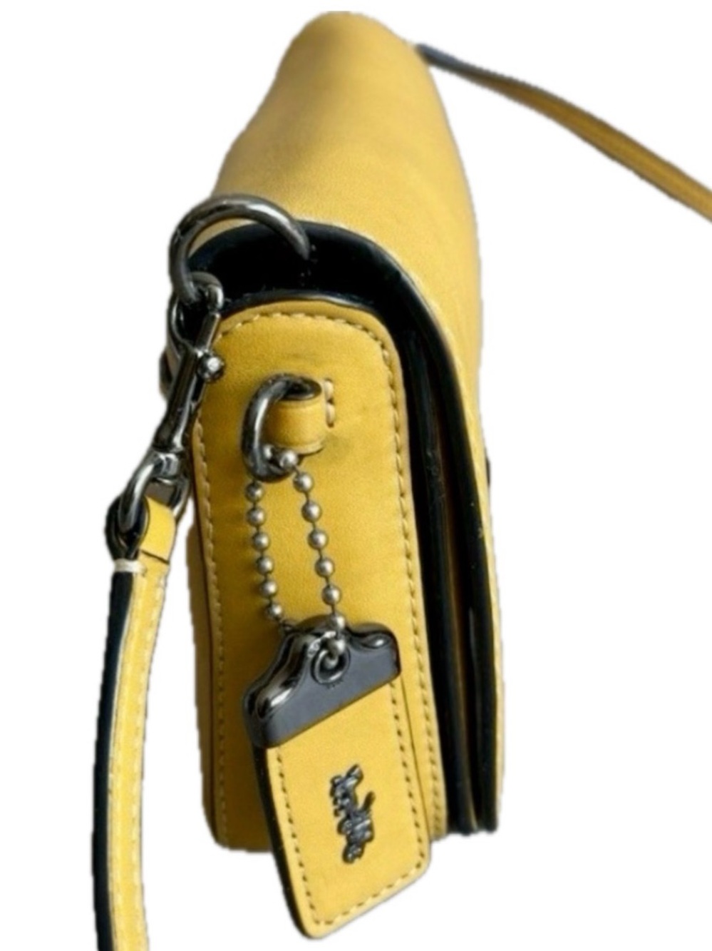 COACH x DISNEY 1941 Dinky Skating Mickey Mouse Yellow CrossBody Leather Bag 3793 - Picture 5 of 14